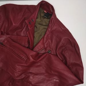 Diesel Leather Burgundy Jacket Size M